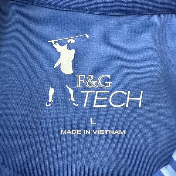 Trump National Los Angeles Polo Shirt Men’s Large Blue Striped Golf F&G Tech - Picture 6 of 10